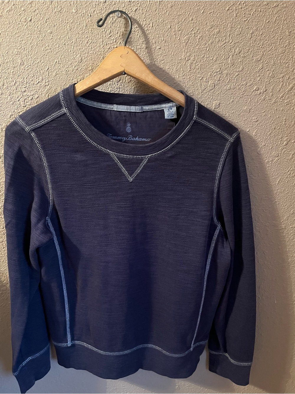 Tommy Bahama womans Navy Crewneck Sweater cotton Pima cotton small